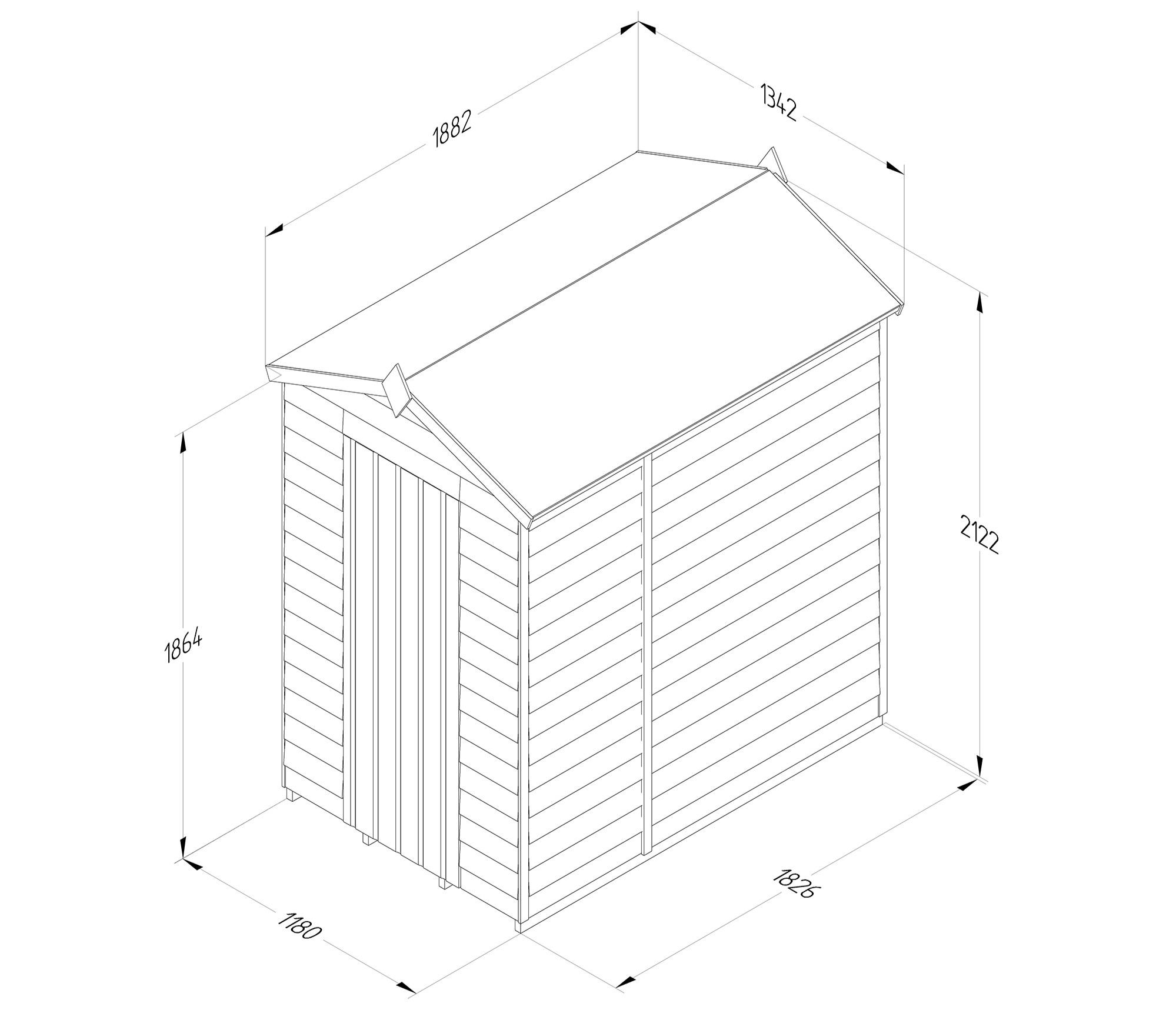 Forest 4 x 6 ft Overlap Security Shed — view 6
