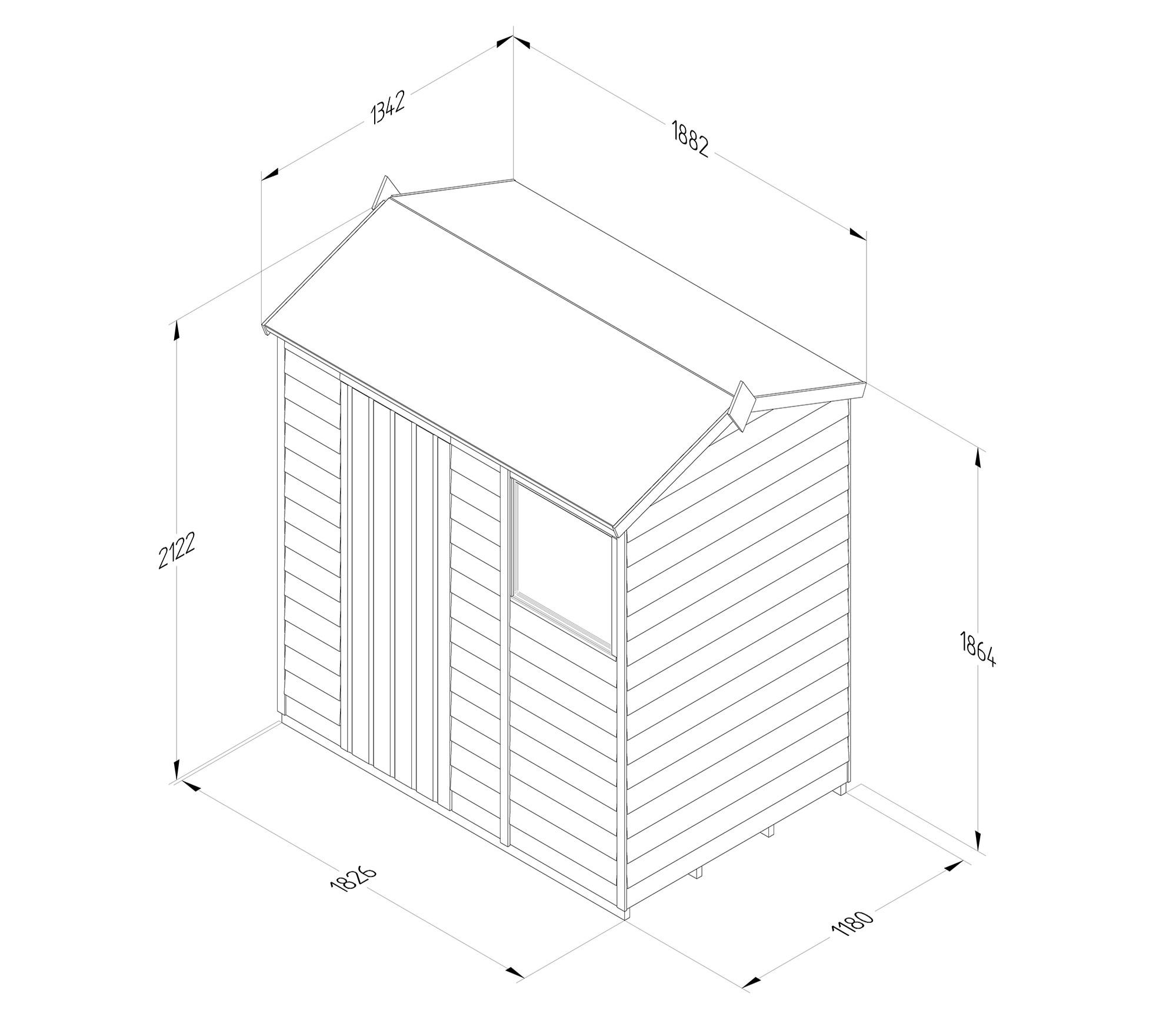 Forest 6 x 4 ft Overlap Reverse Shed — view 5