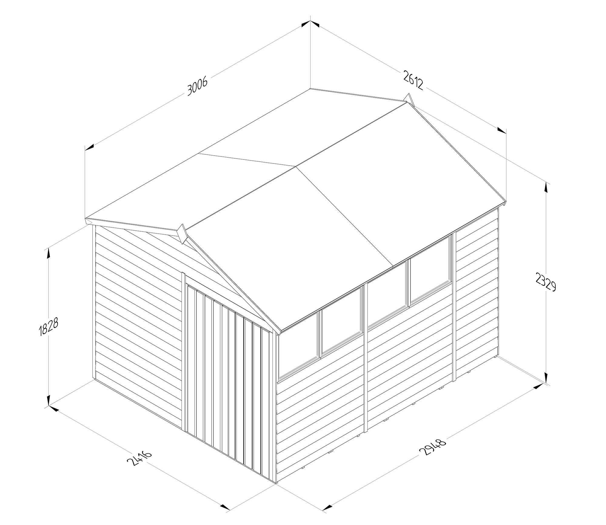 Forest 8 x 10 ft Overlap Shed — view 4