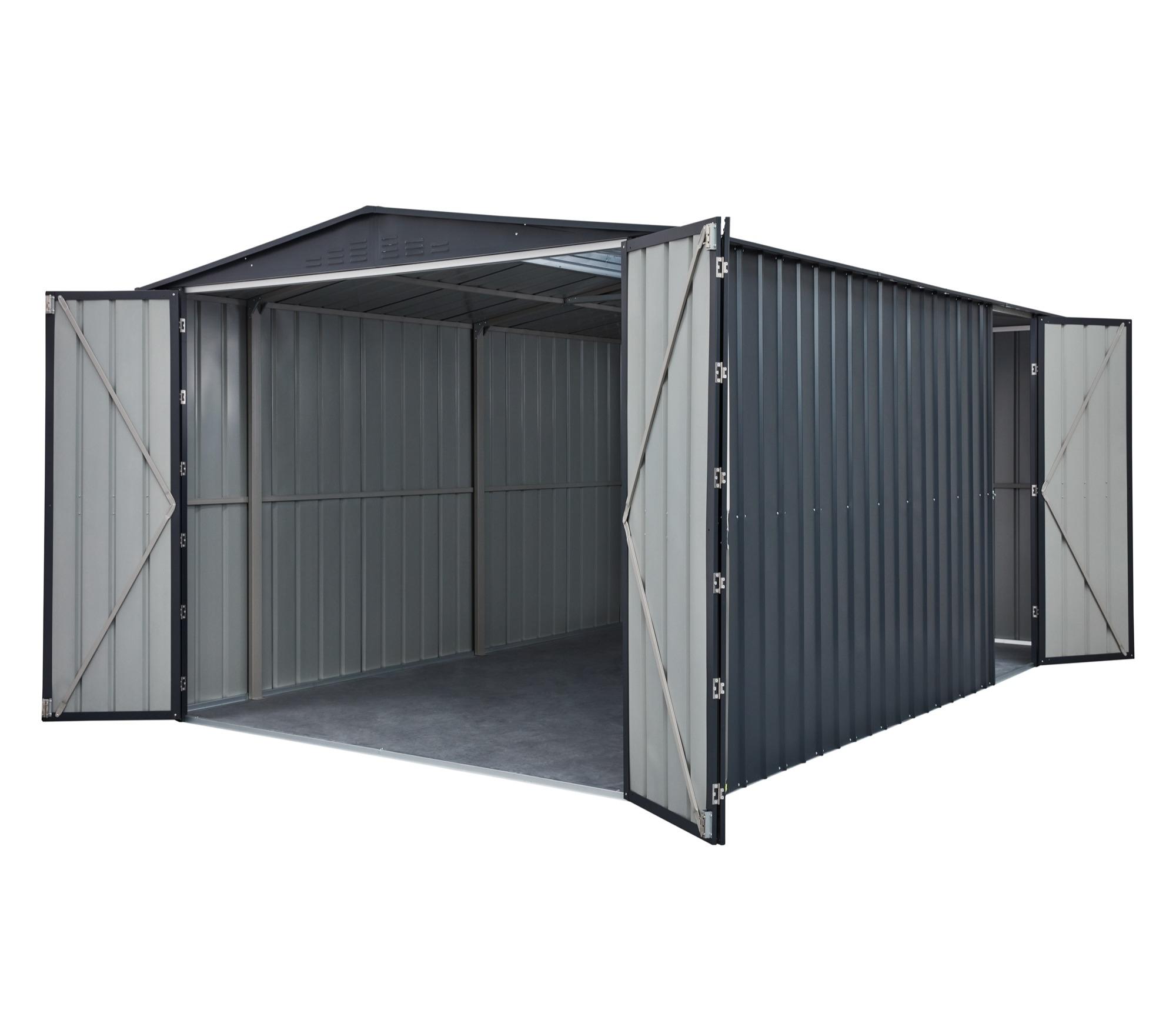 Globel 10 x 15 ft Dual Door Metal Workshop Garage — view 7