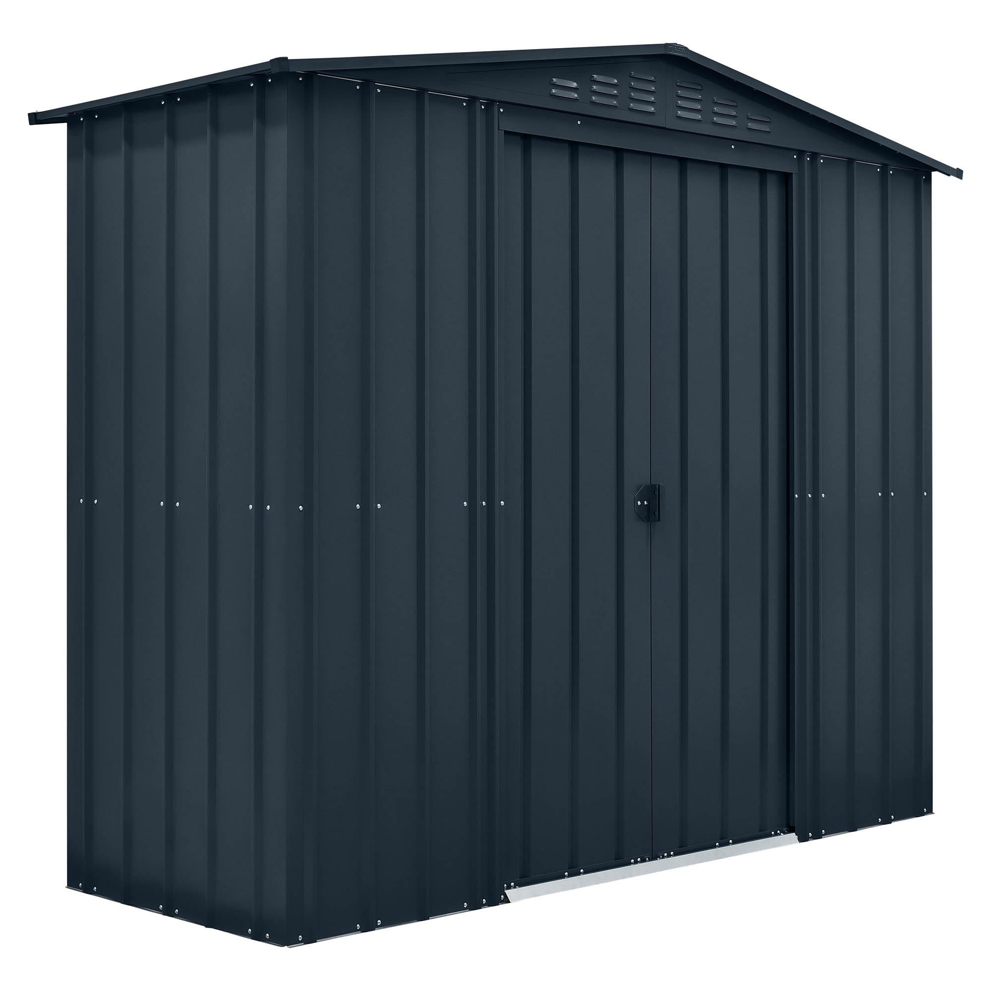 Globel 8 x 3 ft Grey Apex Metal Shed — alternate view