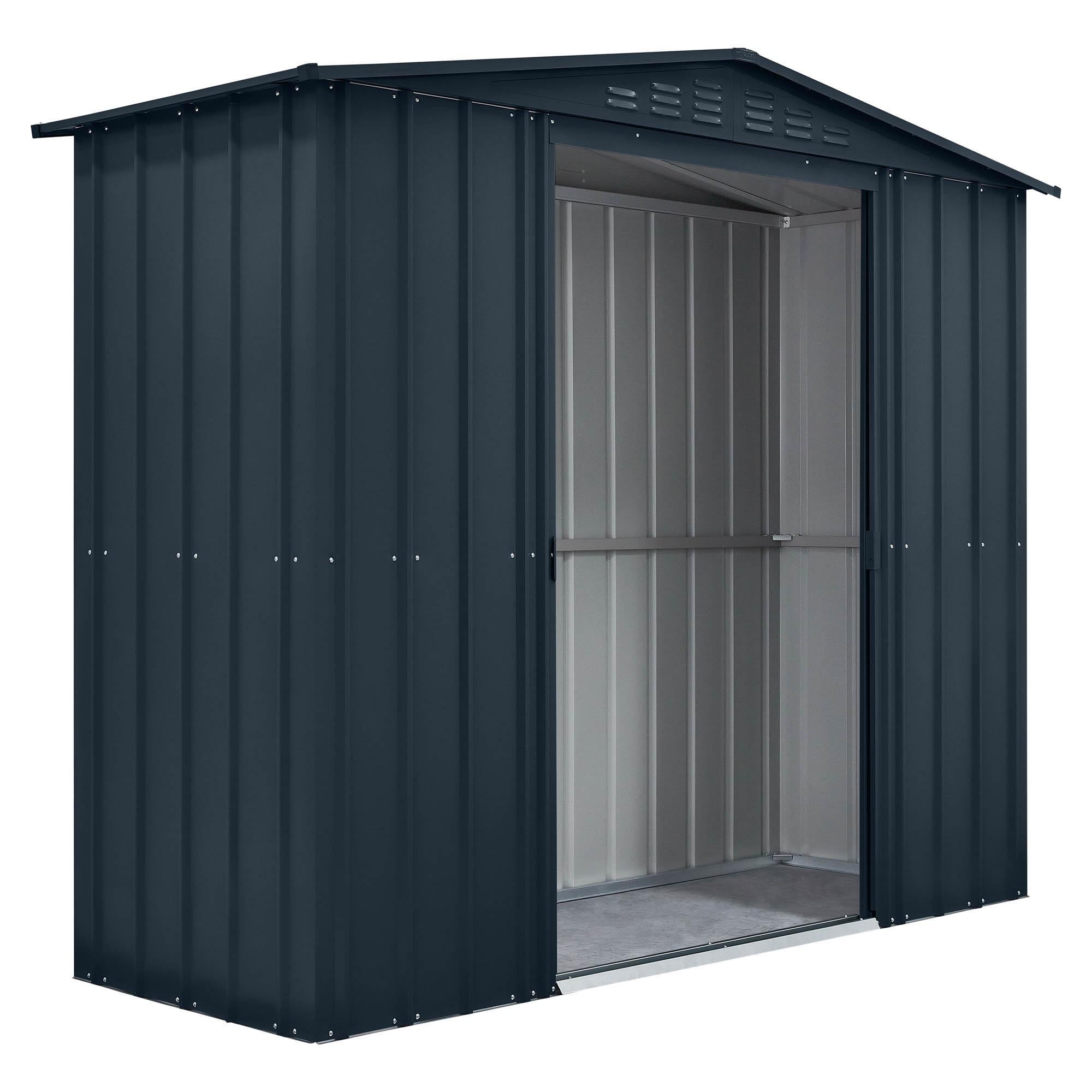 Globel 8 x 3 ft Grey Apex Metal Shed — view 3