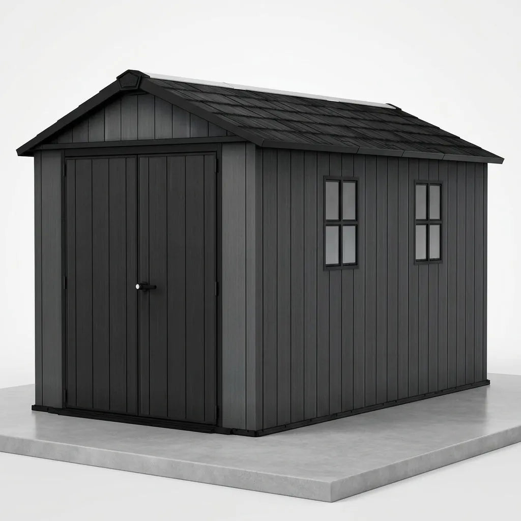 Keter 11'x7.5' Newton Plus Side Entry Plastic Shed Graphite — view 6