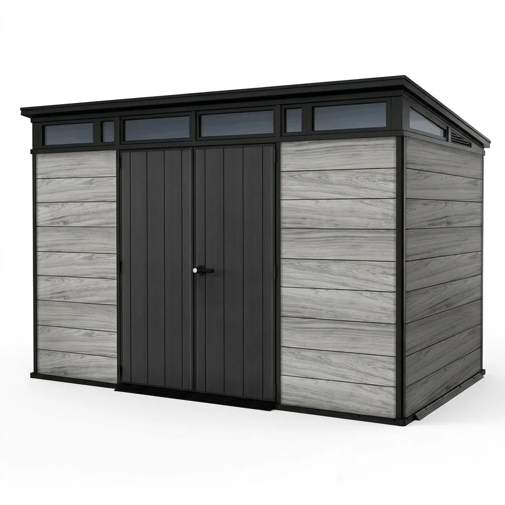Keter 11x7 Artisan Heavy Duty Plastic Pent Shed Grey — view 6