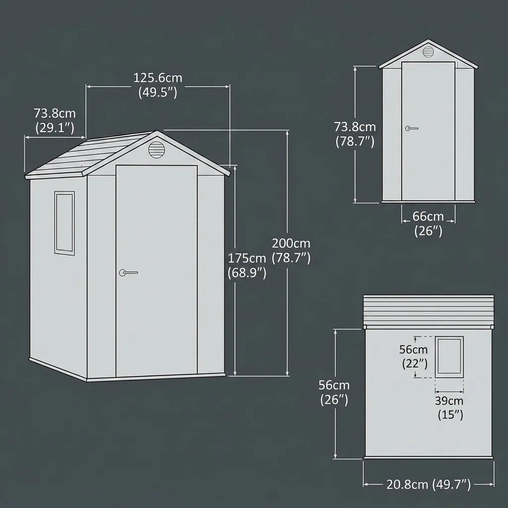 Keter 4x6 Darwin Heavy Duty Plastic Garden Shed Brown — view 4