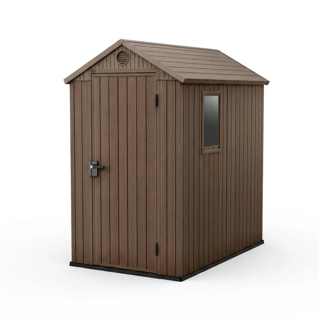 Keter 4x6 Darwin Heavy Duty Plastic Garden Shed Brown — view 5