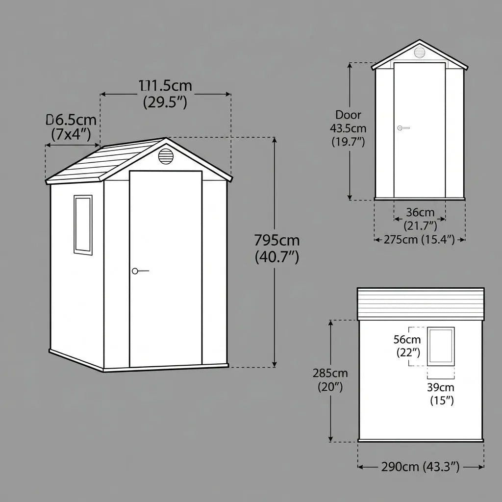 Keter 4x6 Darwin Heavy Duty Plastic Garden Shed Brown — view 6