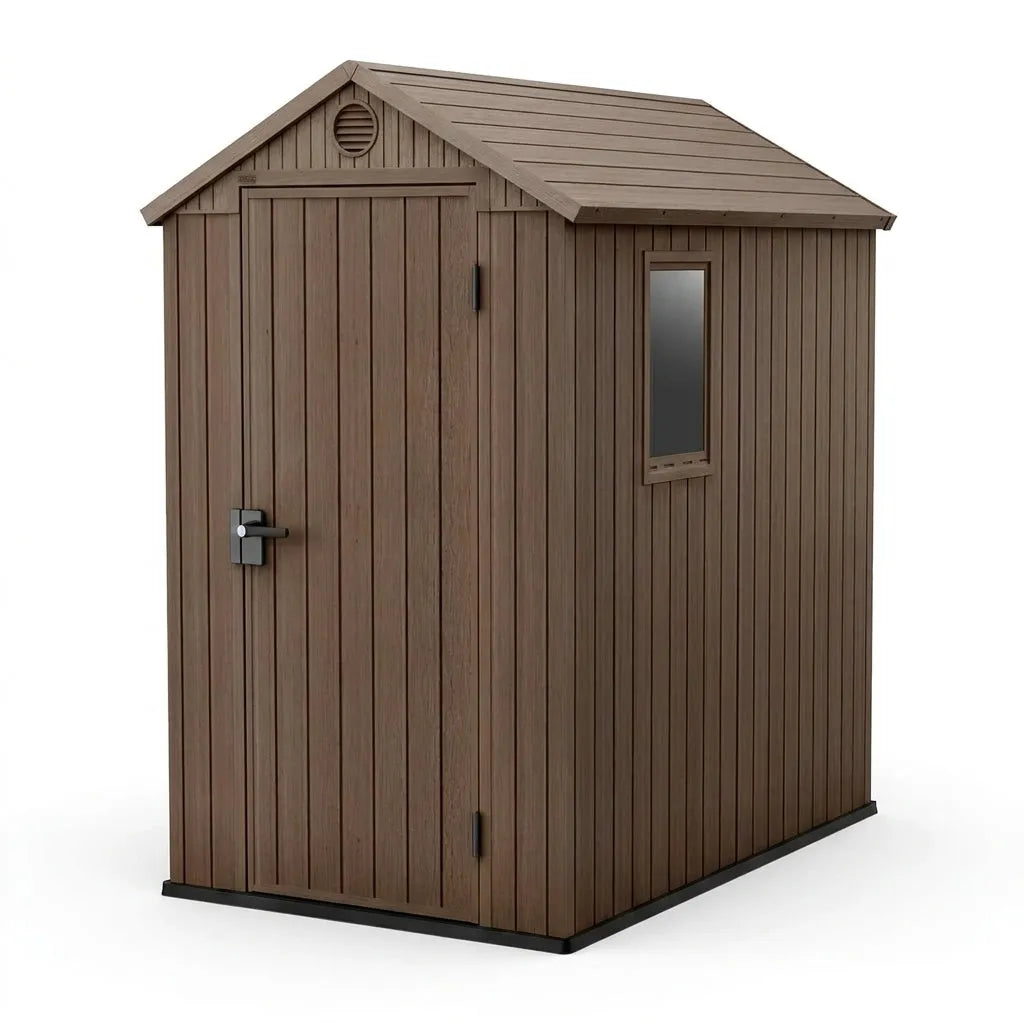 Keter 4x6 Darwin Heavy Duty Plastic Garden Shed Brown — main product photo