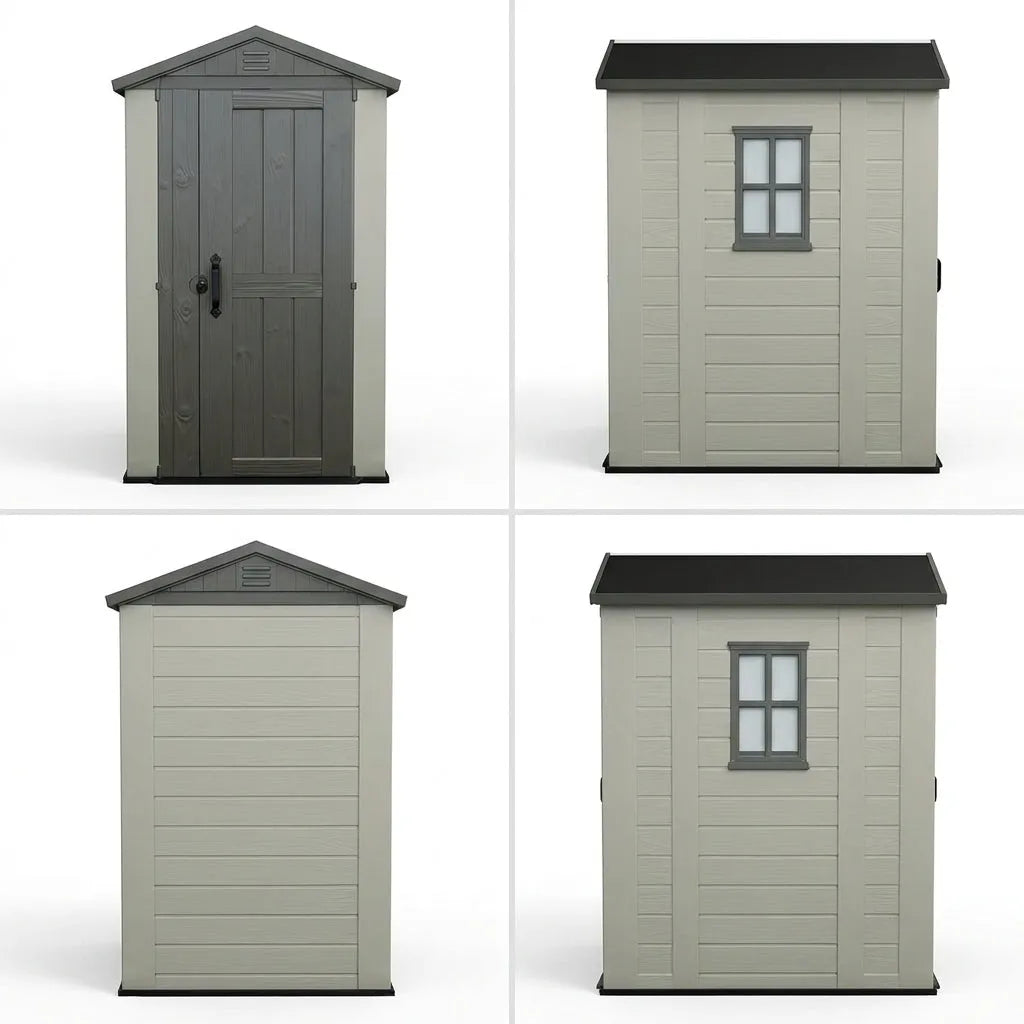 Keter 4x6 Factor Heavy Duty Plastic Garden Shed Beige — view 5