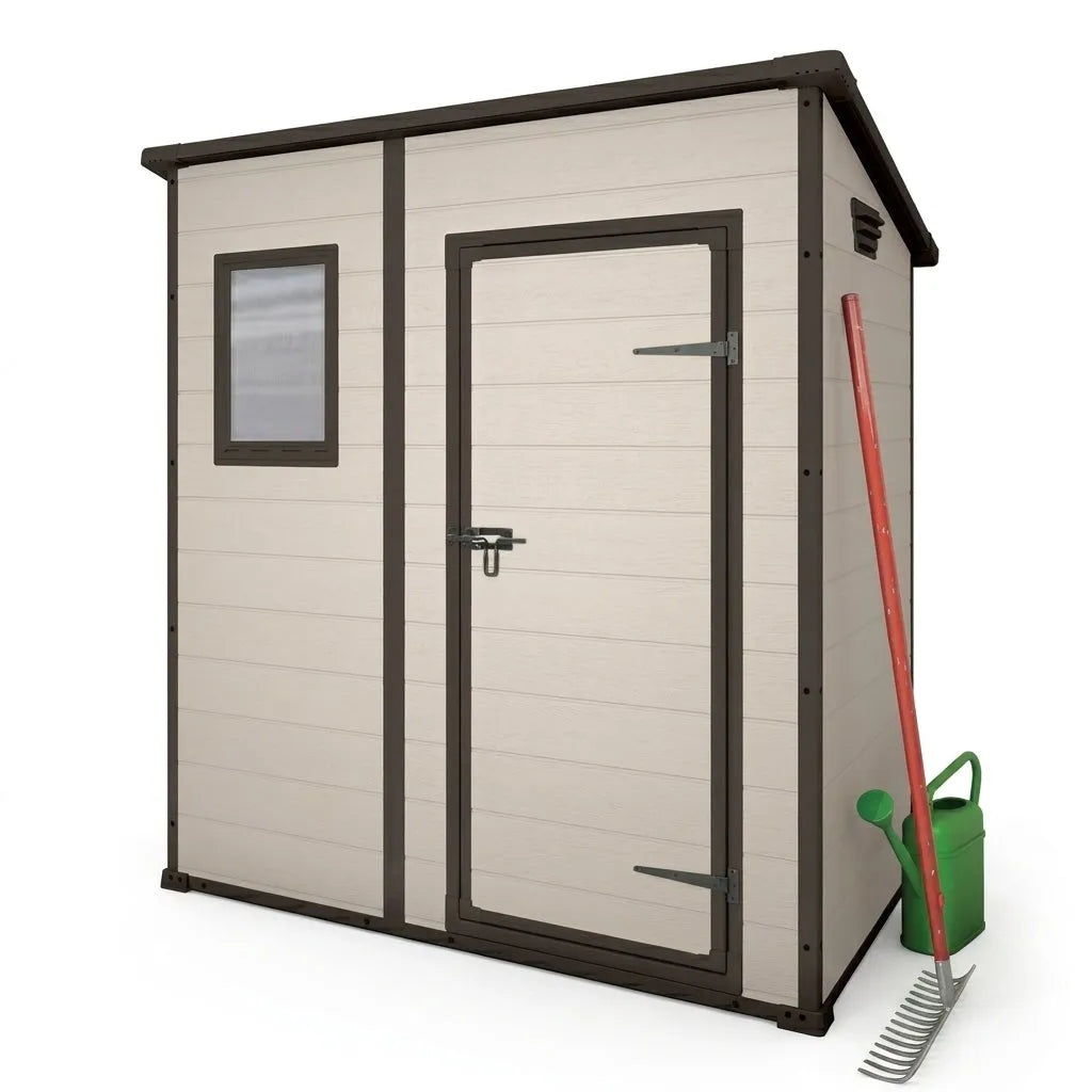 Keter 6x4 Manor Plastic Pent Garden Storage Shed Beige — main product photo