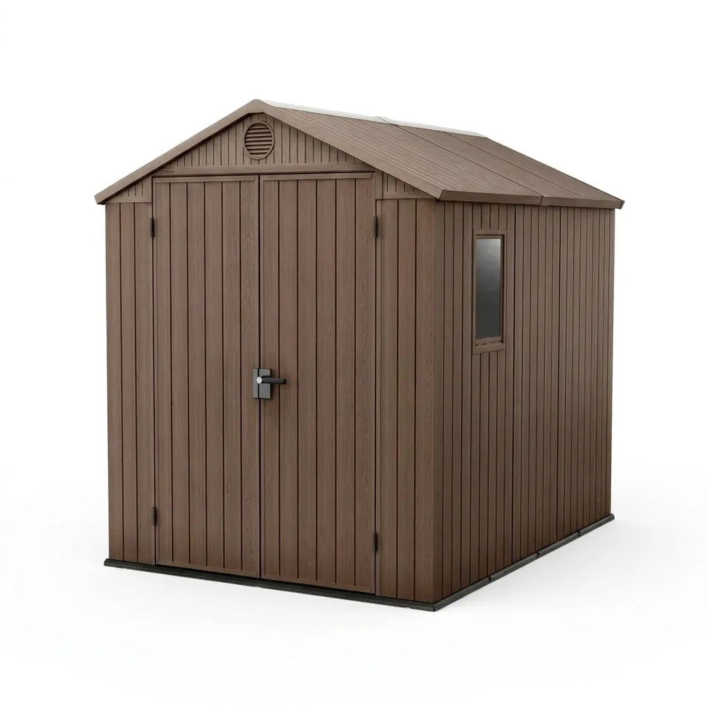 Keter 6x8 Darwin Heavy Duty Plastic Garden Shed Brown — view 5