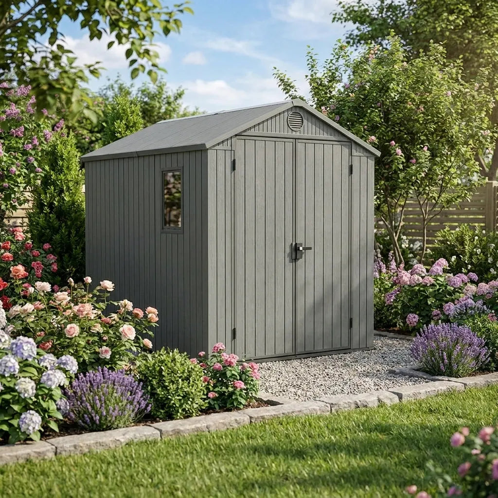 Keter 6x8 Darwin Heavy Duty Plastic Garden Shed Green — view 2