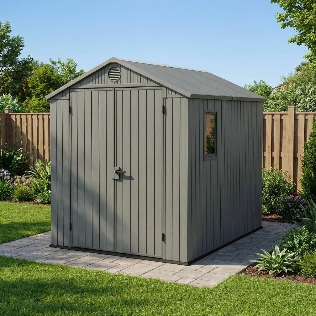 Keter 6x8 Darwin Heavy Duty Plastic Garden Shed Green — view 4