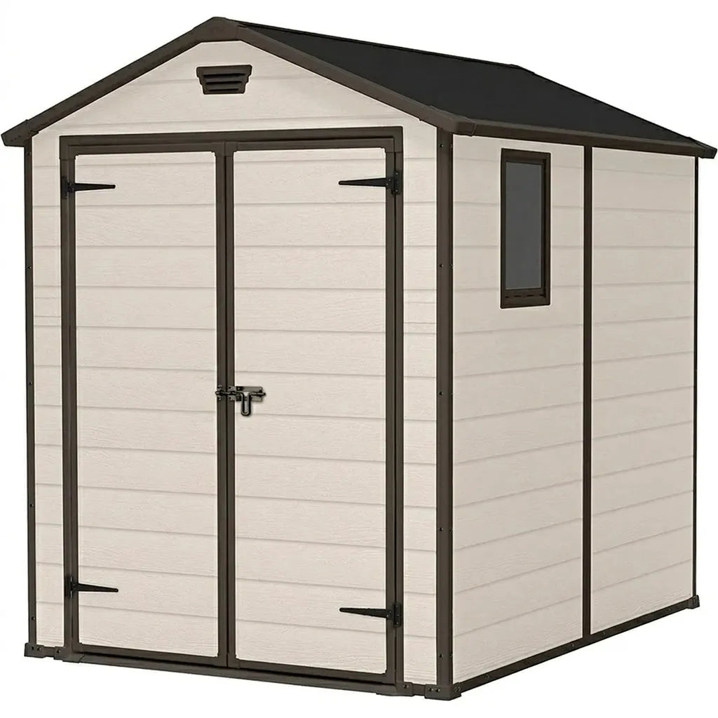 Keter 6x8 Manor Plastic Garden Storage Shed Beige — view 4