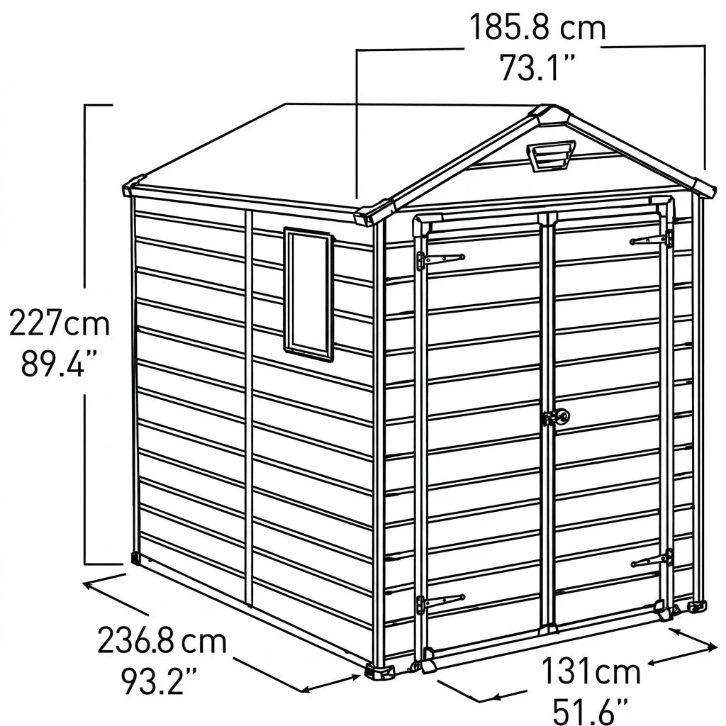Keter 6x8 Manor Plastic Garden Storage Shed Beige — view 5