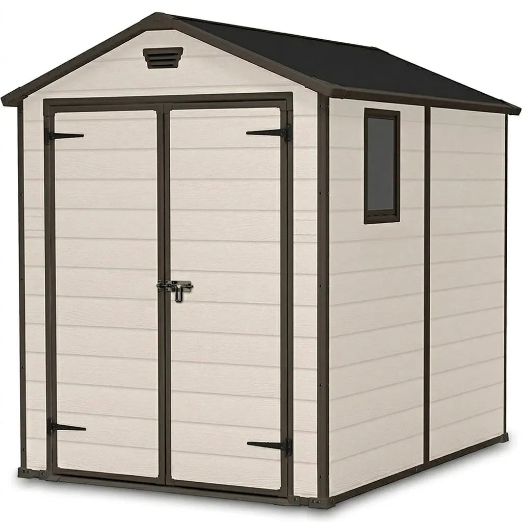 Keter 6x8 Manor Plastic Garden Storage Shed Beige — main product photo