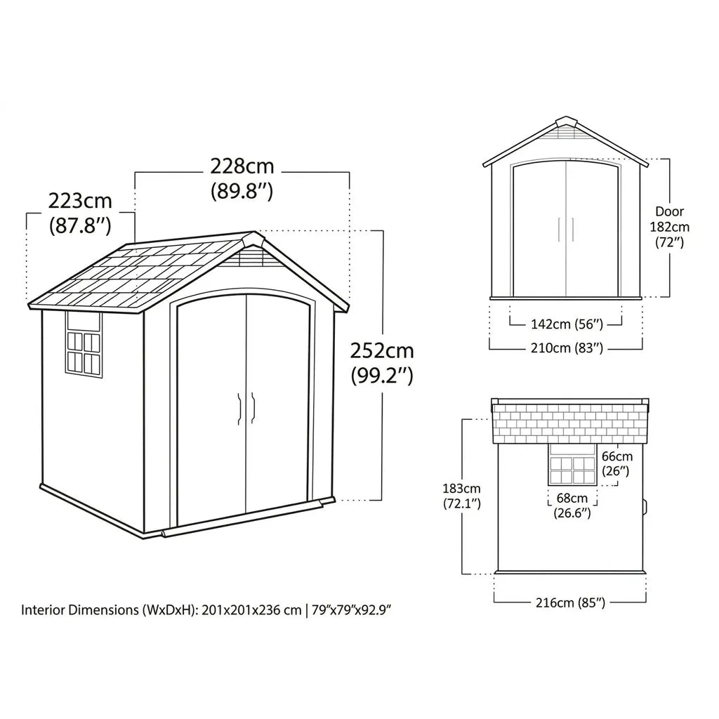 Keter 7.5'x11' Premier Heavy Duty Plastic Shed Grey — view 2