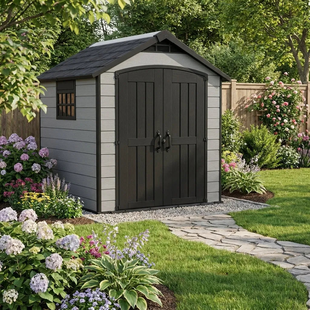 Keter 7.5'x11' Premier Heavy Duty Plastic Shed Grey — view 3