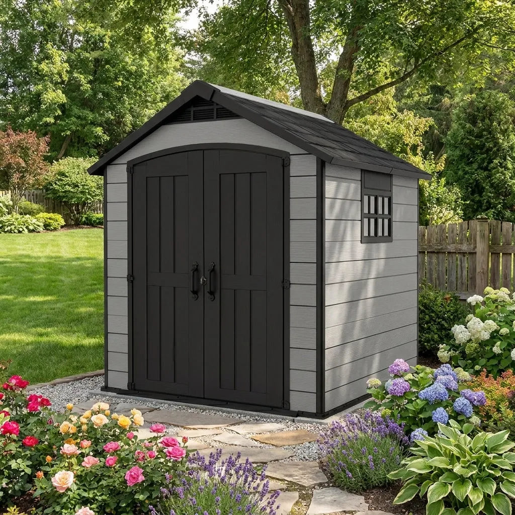 Keter 7.5'x11' Premier Heavy Duty Plastic Shed Grey — view 4