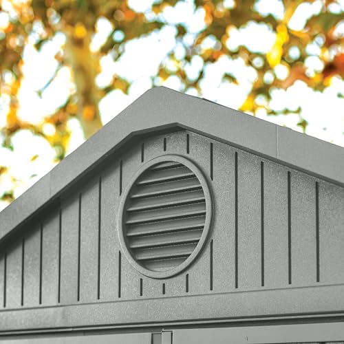 Keter Darwin 4x4 Outdoor Storage Shed - Green | Small Resin Garden Tool Shed | Wood-Effect Weatherproof Double-Wall with Skylight & Ventilation — view 4