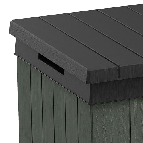 Keter Darwin 511L Outdoor Garden Furniture Storage Box Green Evotech+ Wood Look and Feel | Fade Free | All Weather Resistant | Safe and Secure | Zero Maintenance | 2 year Warranty — view 5
