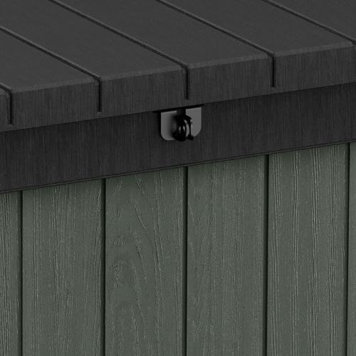 Keter Darwin 511L Outdoor Garden Furniture Storage Box Green Evotech+ Wood Look and Feel | Fade Free | All Weather Resistant | Safe and Secure | Zero Maintenance | 2 year Warranty — view 3
