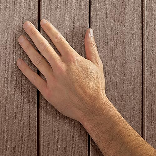 Keter Darwin 6x8ft Outdoor Resin Garden Shed – Brown Evotech+ Wood-Look | Waterproof Resin Storage for Tools & Bikes | Double Doors | Lockable | 15 Yr Warranty | Zero Maintenance — view 3