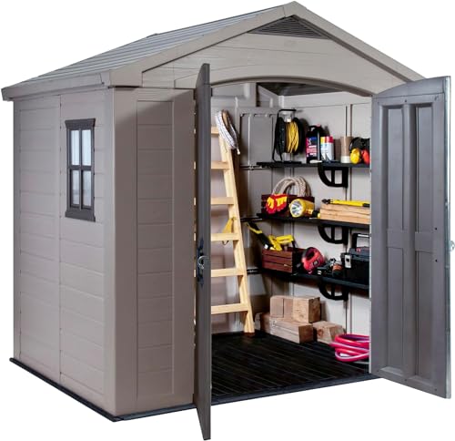 Keter Factor 8x6ft Outdoor Storage Shed – Beige — alternate view