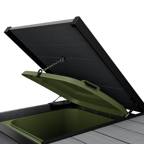 Keter Hideaway Bin Storage Unit | Fits 2 x 240L Wheelie Bins | Evotech Wood-Look Finish | Weatherproof & Maintenance-Free | Steel & Aluminium Frame | Expandable with Add-On Units — view 5