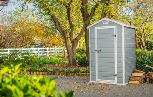 Keter Manor Outdoor Garden Storage Shed, Grey, 4 x 3 ft — view 4