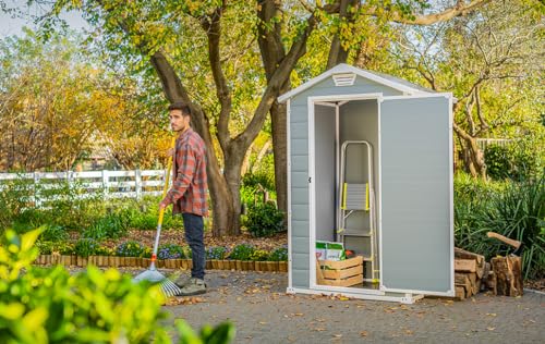 Keter Manor 4x3ft Garden Storage Shed – Grey — alternate view