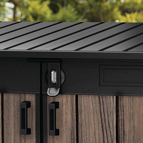 Keter Signature Horizontal Shed – 2020L Premium Outdoor Storage - Rosewood | Weather‑Resistant Wood‑Effect Resin | Fits Bikes, Wheelie Bins & Garden Equipment | Lockable & Easy‑Access Design — view 3