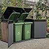 Keter Signature Horizontal Shed – 2020L Premium Outdoor Storage - Rosewood | Weather‑Resistant Wood‑Effect Resin | Fits Bikes, Wheelie Bins & Garden Equipment | Lockable & Easy‑Access Design — view 4