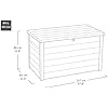 Keter Signature Ontario 870L Outdoor Storage Box – Rosewood | Weather‑Resistant Wood‑Look Storage Box with Lockable Lid, Extra Seating for 2, UV‑Protected Garden Storage — view 4