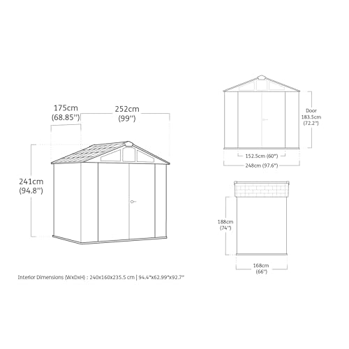 Keter Stronghold 8x6ft Garden Shed – Brown — alternate view
