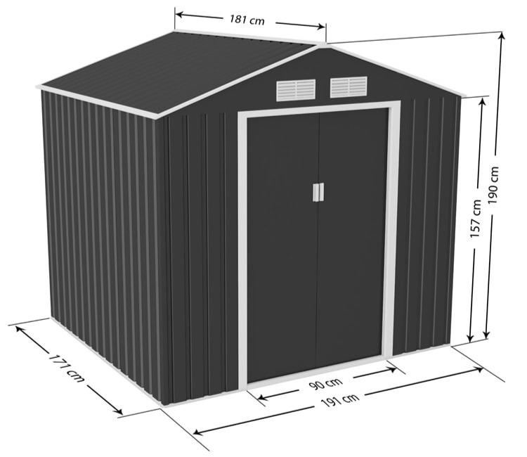 Lotus Sheds Hera 7 x 6 ft Apex Metal Shed — view 5