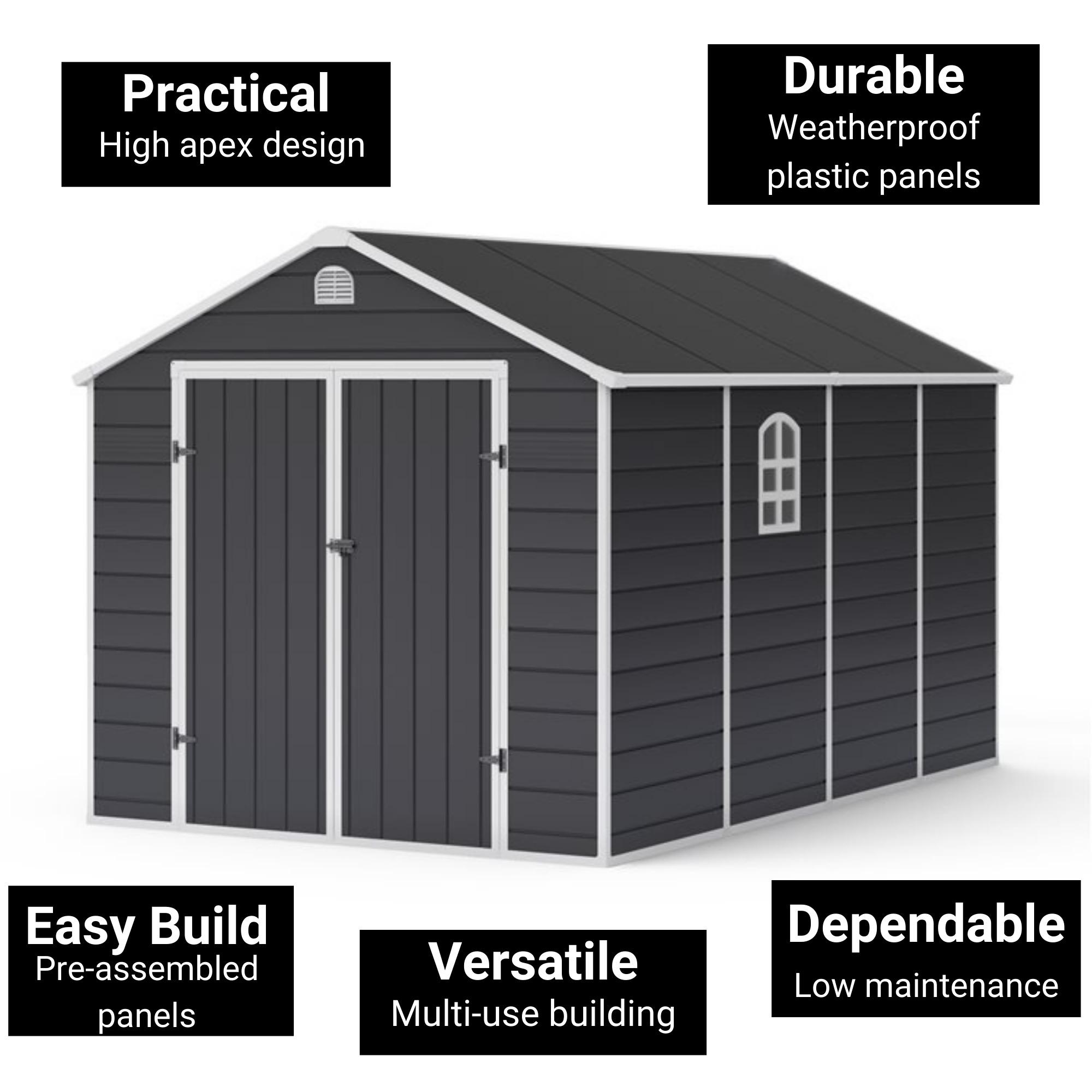 Lotus Sheds Sono 8 x 12 ft Apex Plastic Shed — view 4
