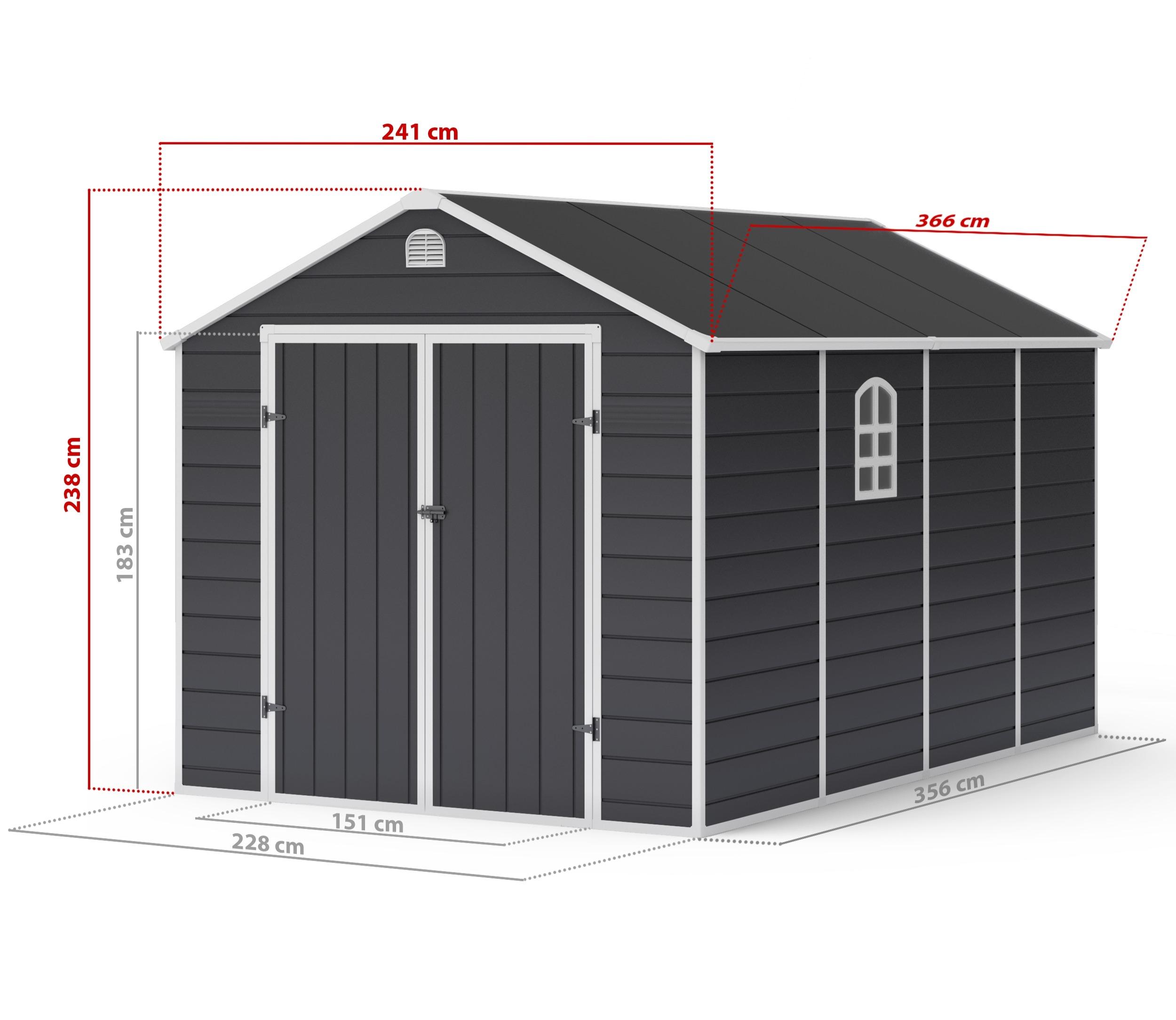 Lotus Sheds Sono 8 x 12 ft Apex Plastic Shed — view 6