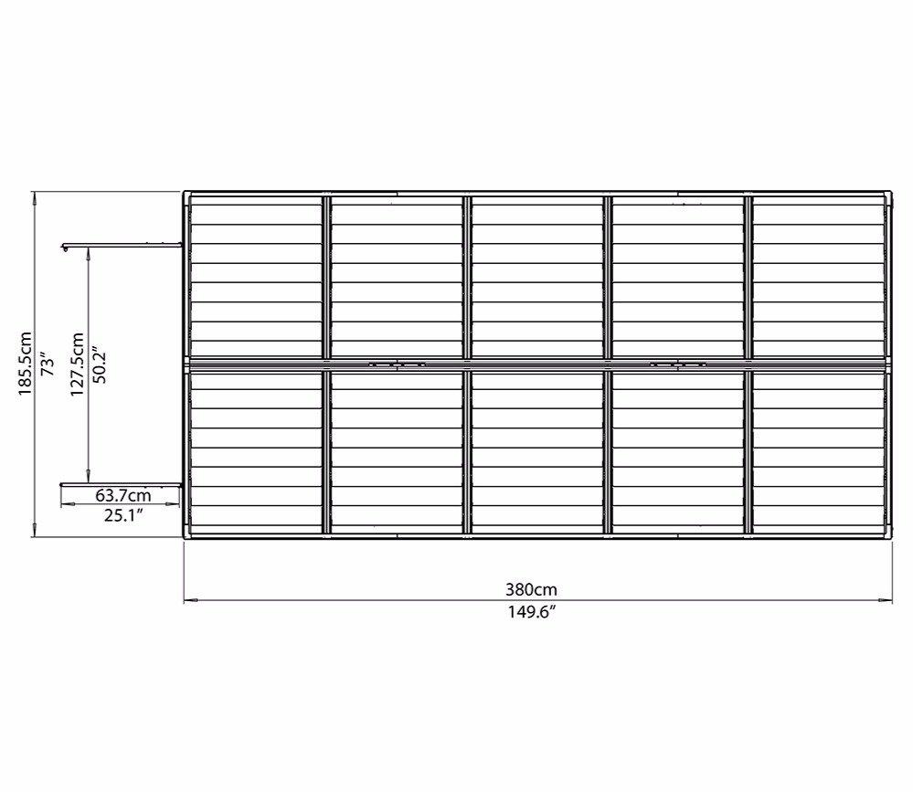 Palram Canopia 6 x 12 ft Skylight Anthracite Polycarbonate Shed — alternate view