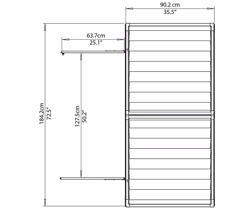 Palram Canopia 6 x 3 ft Skylight Anthracite Polycarbonate Shed — alternate view