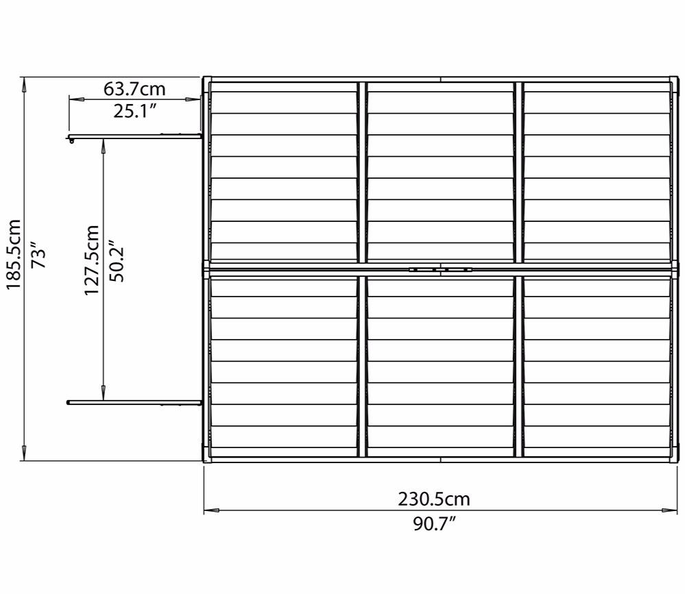 Palram Canopia 6 x 8 ft Skylight Anthracite Polycarbonate Shed — view 3