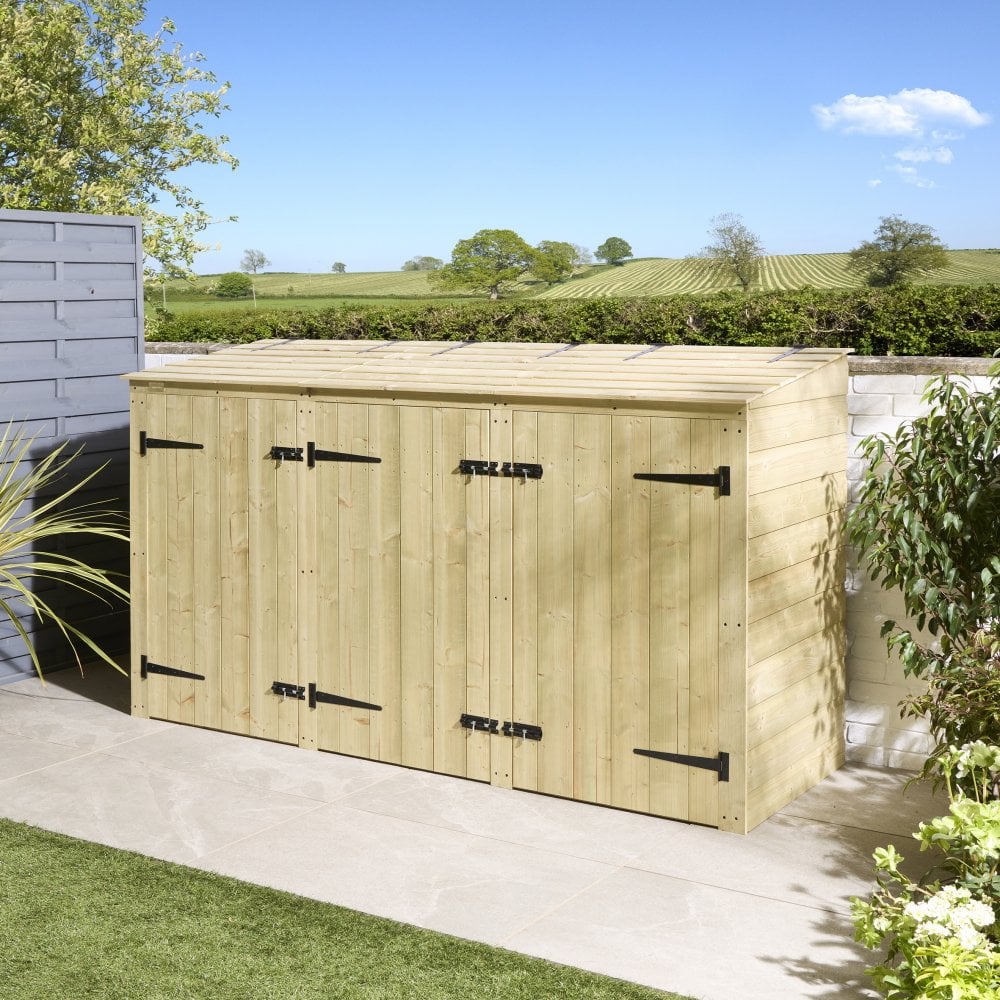 Premier Shiplap Double Bin Store With Box Store — view 2