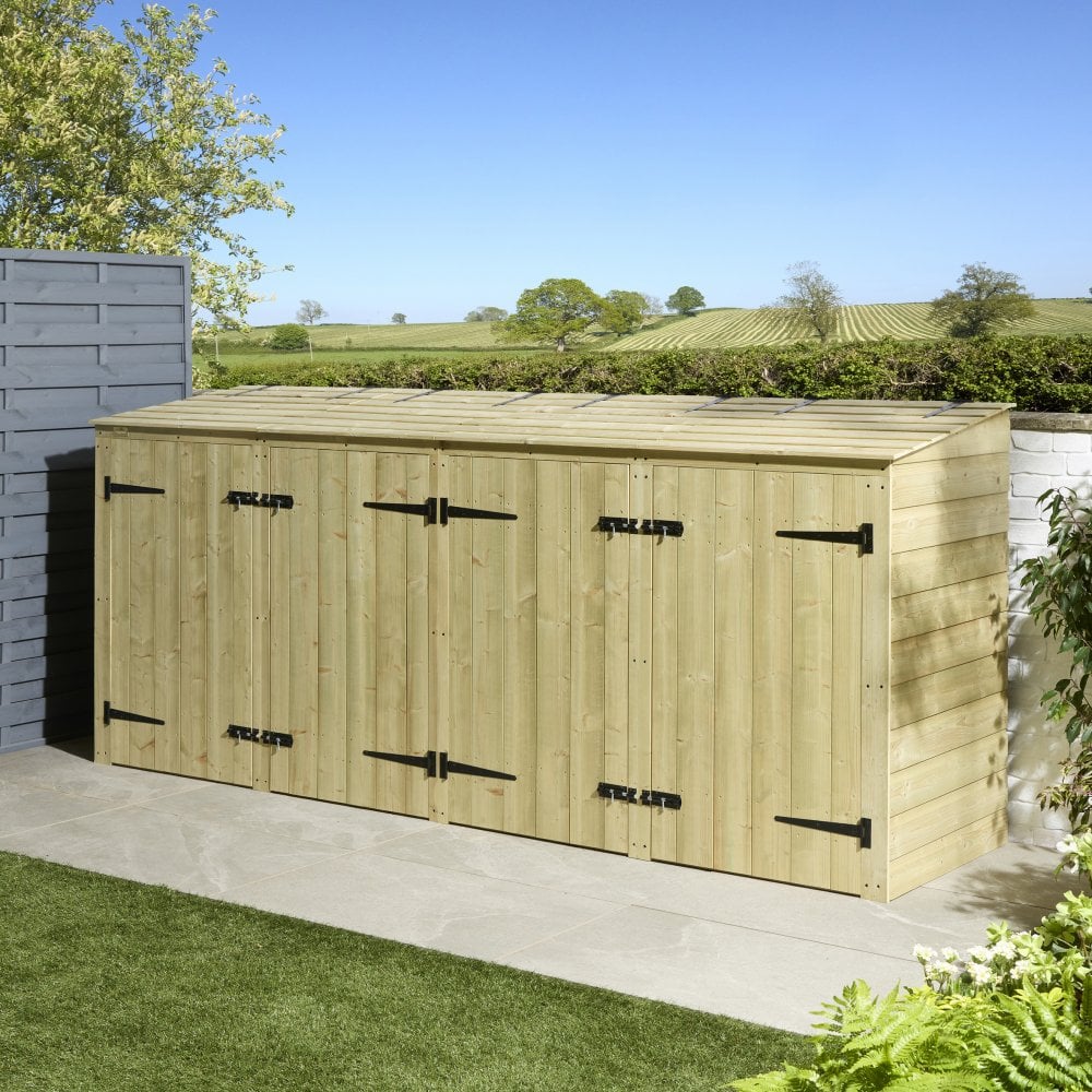 Premier Shiplap Quadruple Bin Store — view 2