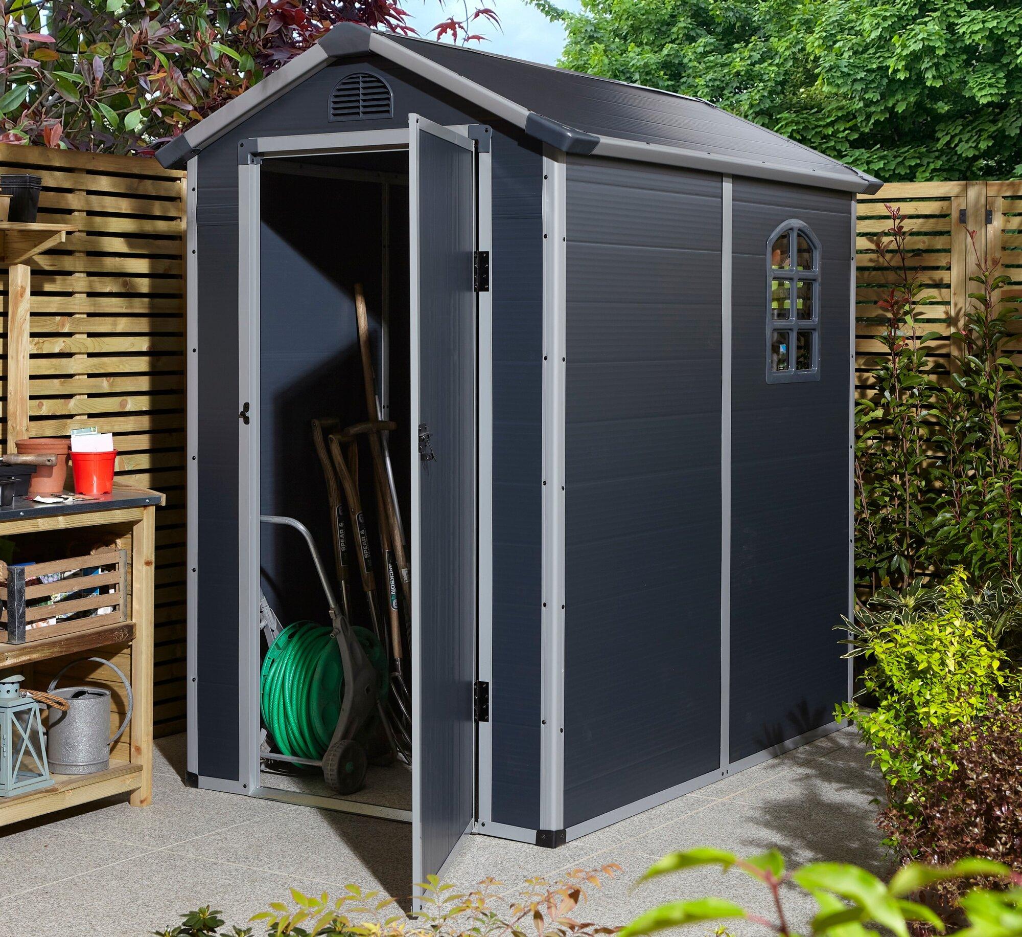 Rowlinson Airevale 4 x 6 ft Dark Grey Plastic Apex Shed — view 5