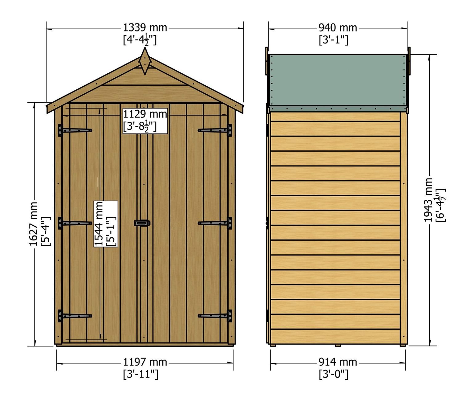 Shire Overlap 4 x 3 ft Dip Treated Shed — view 3