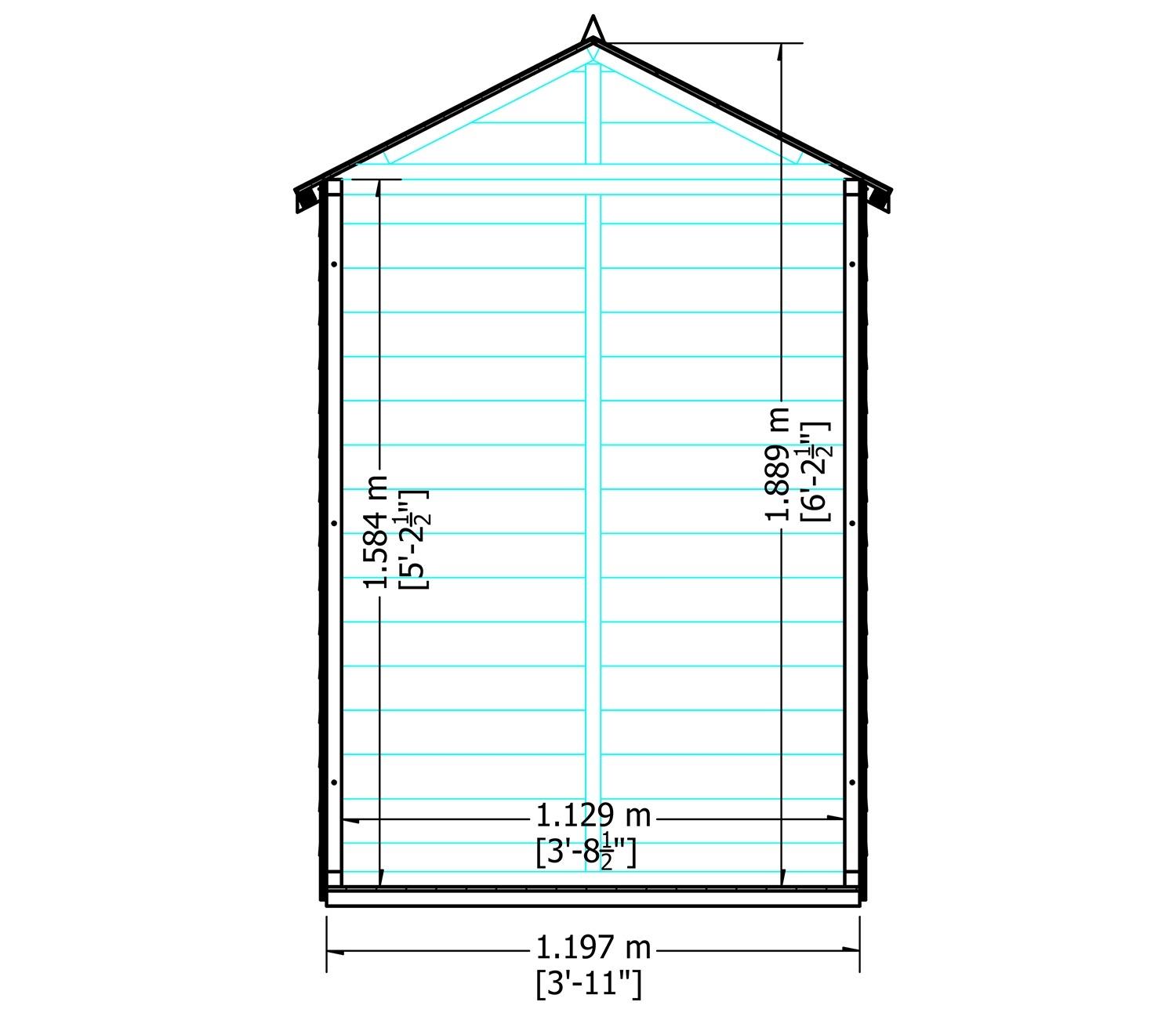 Shire Overlap 4 x 3 ft Dip Treated Shed — view 5