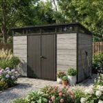 Keter 11x7 Artisan Heavy Duty Plastic Pent Shed Grey - Image 3