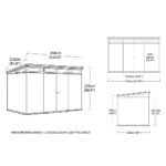 Keter 11x7 Artisan Heavy Duty Plastic Pent Shed Grey - Image 4