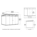 Keter 11x7 Artisan Heavy Duty Plastic Pent Shed Grey - Image 5