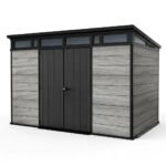 Keter 11x7 Artisan Heavy Duty Plastic Pent Shed Grey - Image 6